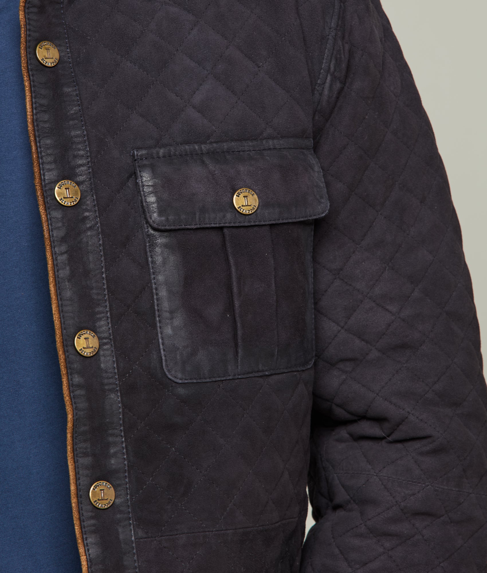 Franklin Waxed Suede Jacket :: Navy - Image 6