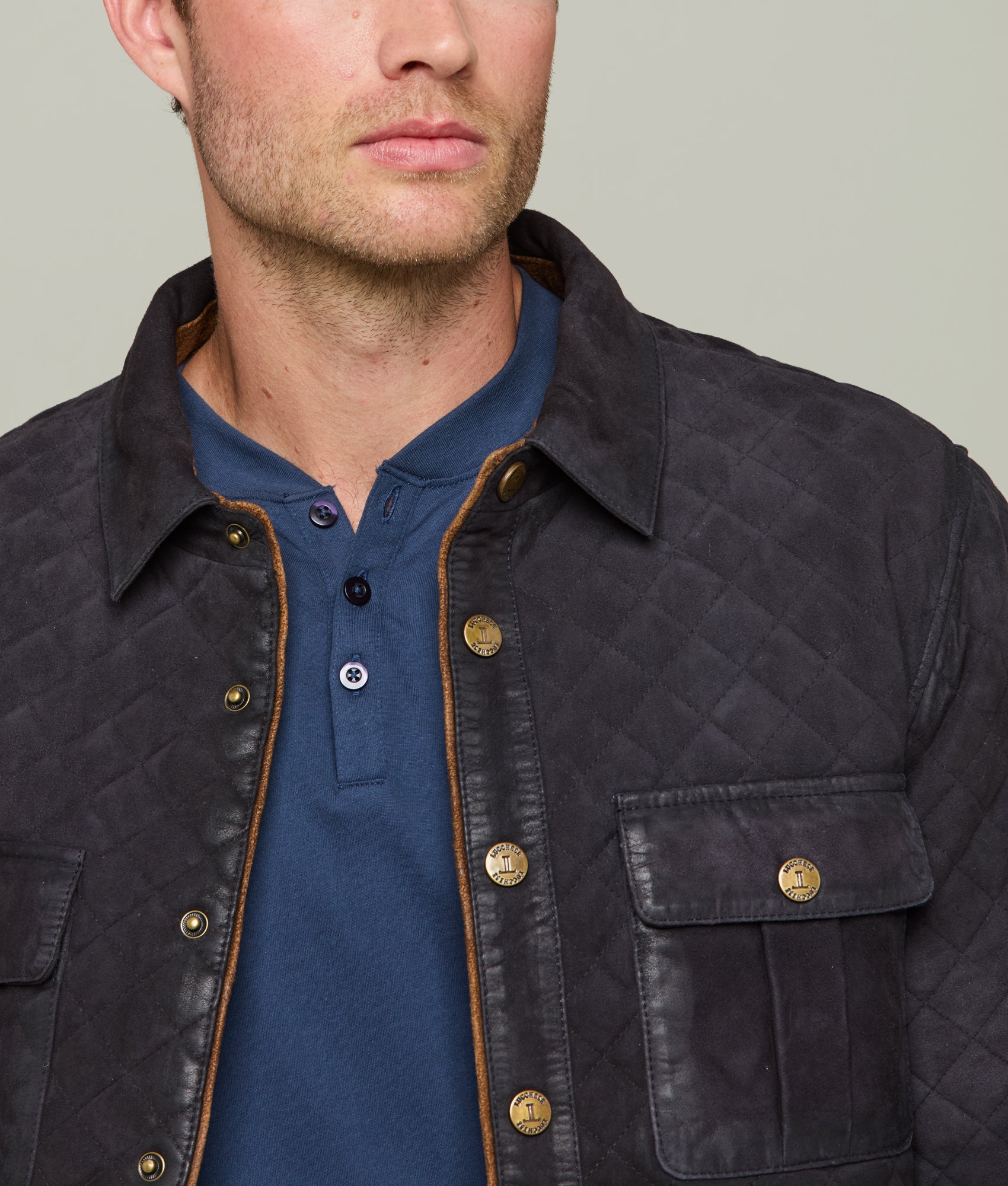 Franklin Waxed Suede Jacket :: Navy - Image 7