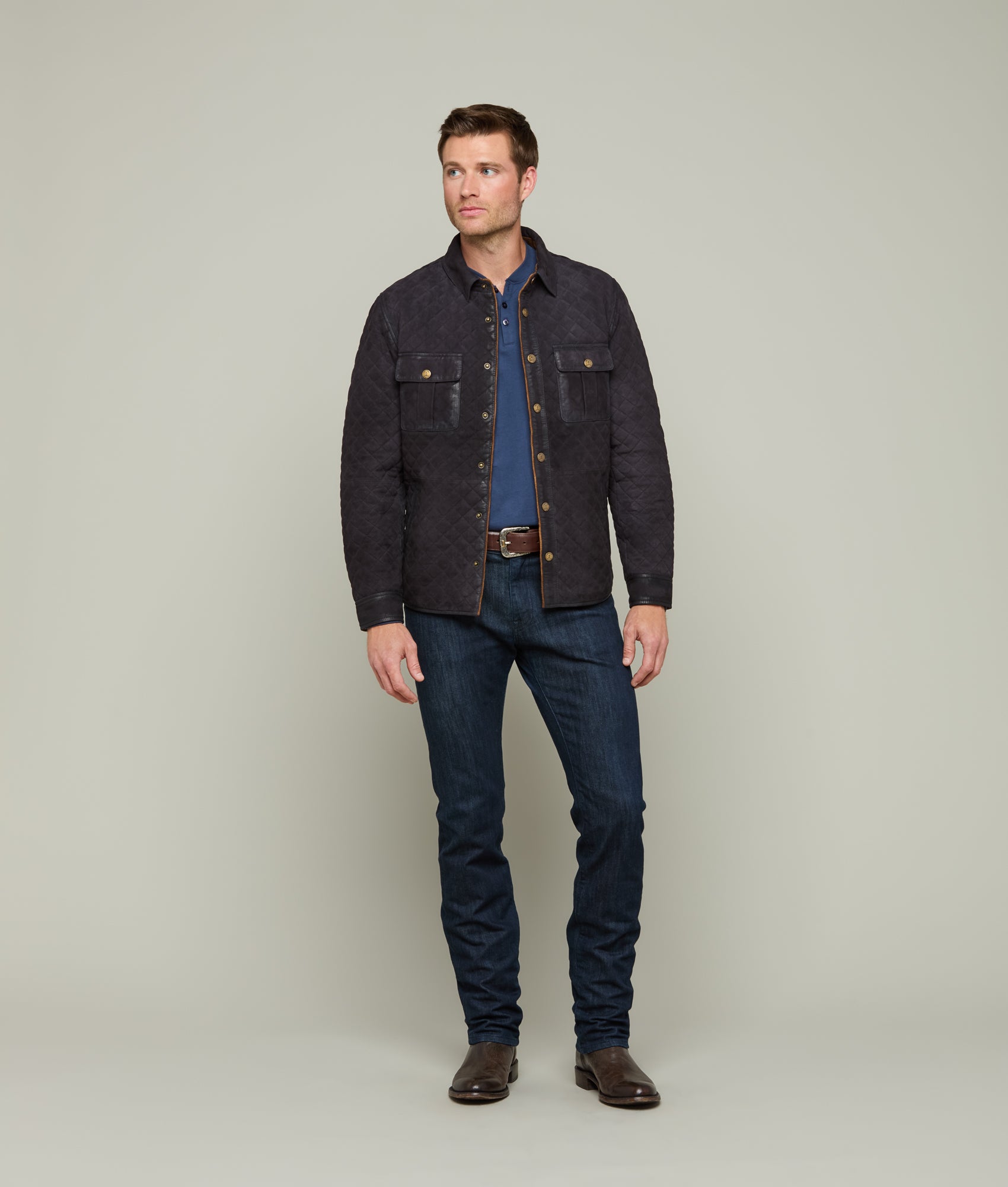 Franklin Waxed Suede Jacket :: Navy - Image 4