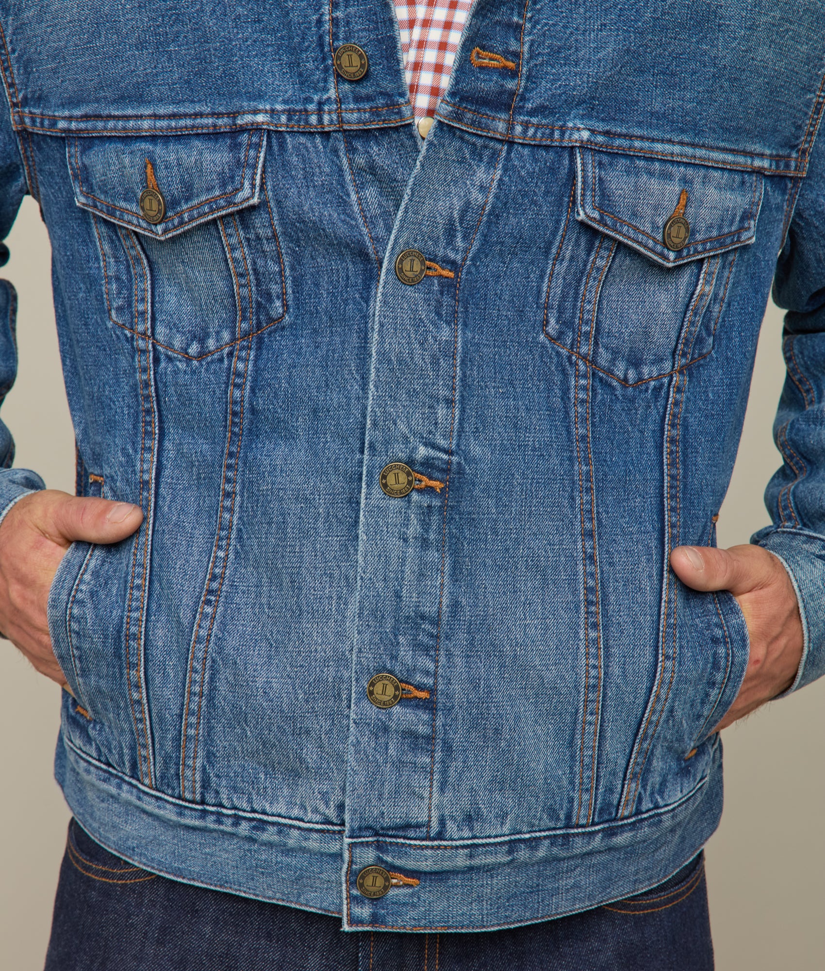 Earl Denim Trucker Jacket :: Saddleback Blue - Image 9