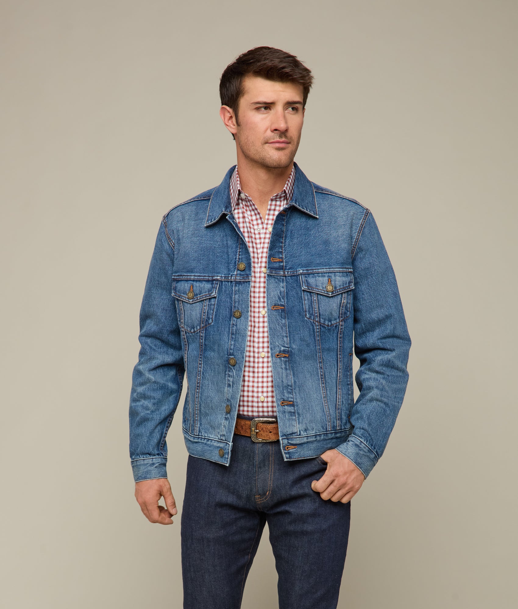 Earl Denim Trucker Jacket :: Saddleback Blue - Image 7