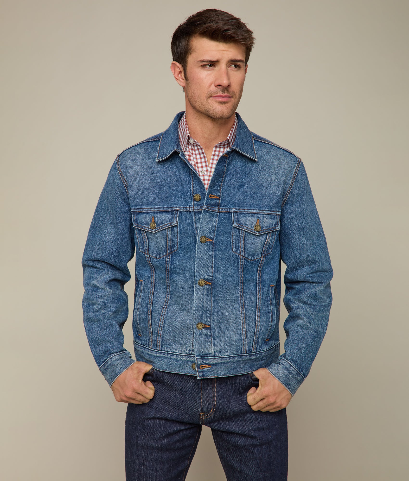 Earl Denim Trucker Jacket :: Saddleback Blue - Image 6