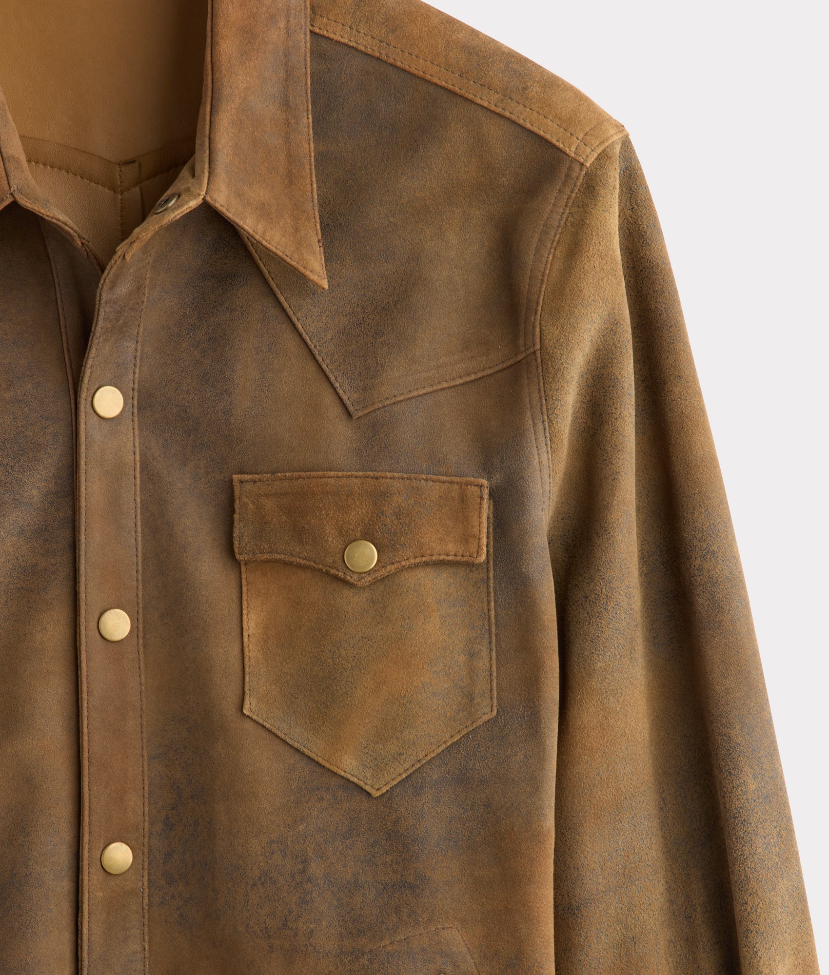 Colt Leather Shacket :: Mocha - Image 11