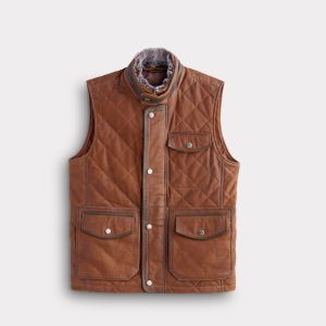 Vail Quilted Leather Vest :: Bourbon