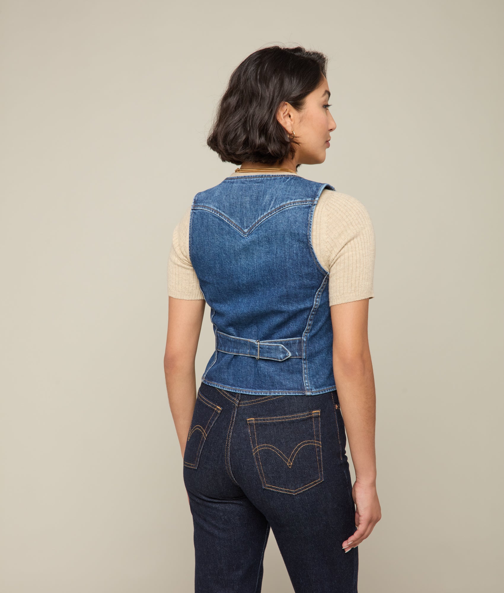 Riley Denim Vest :: Summer Moon - Image 4