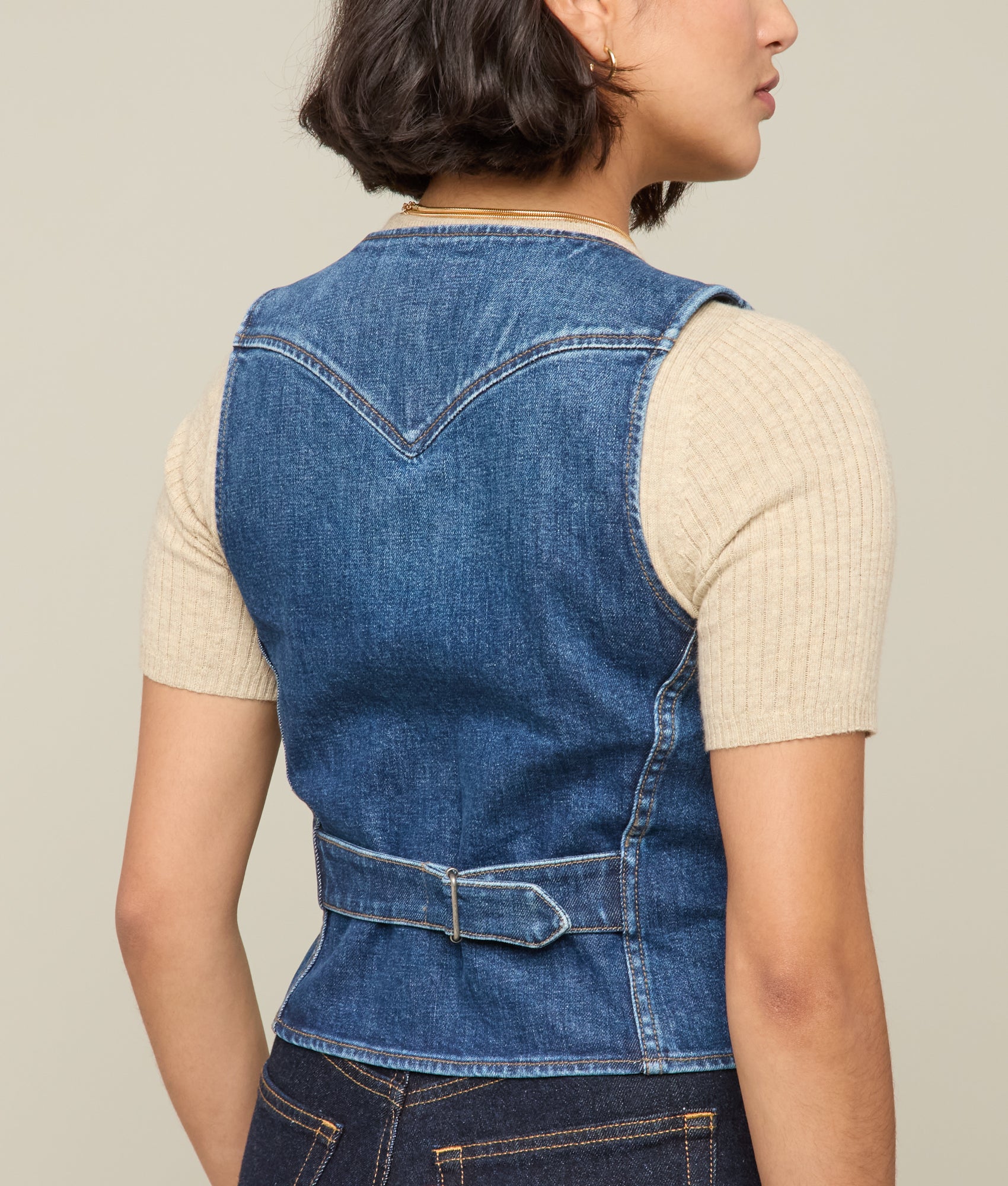 Riley Denim Vest :: Summer Moon - Image 5