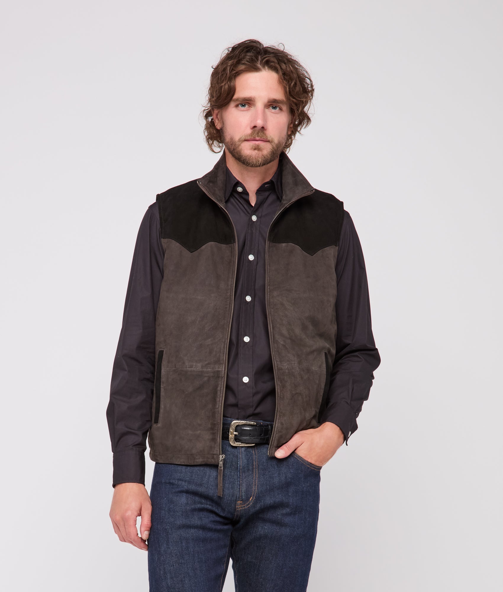 Rit Two-Tone Vest :: Charcoal - Image 2