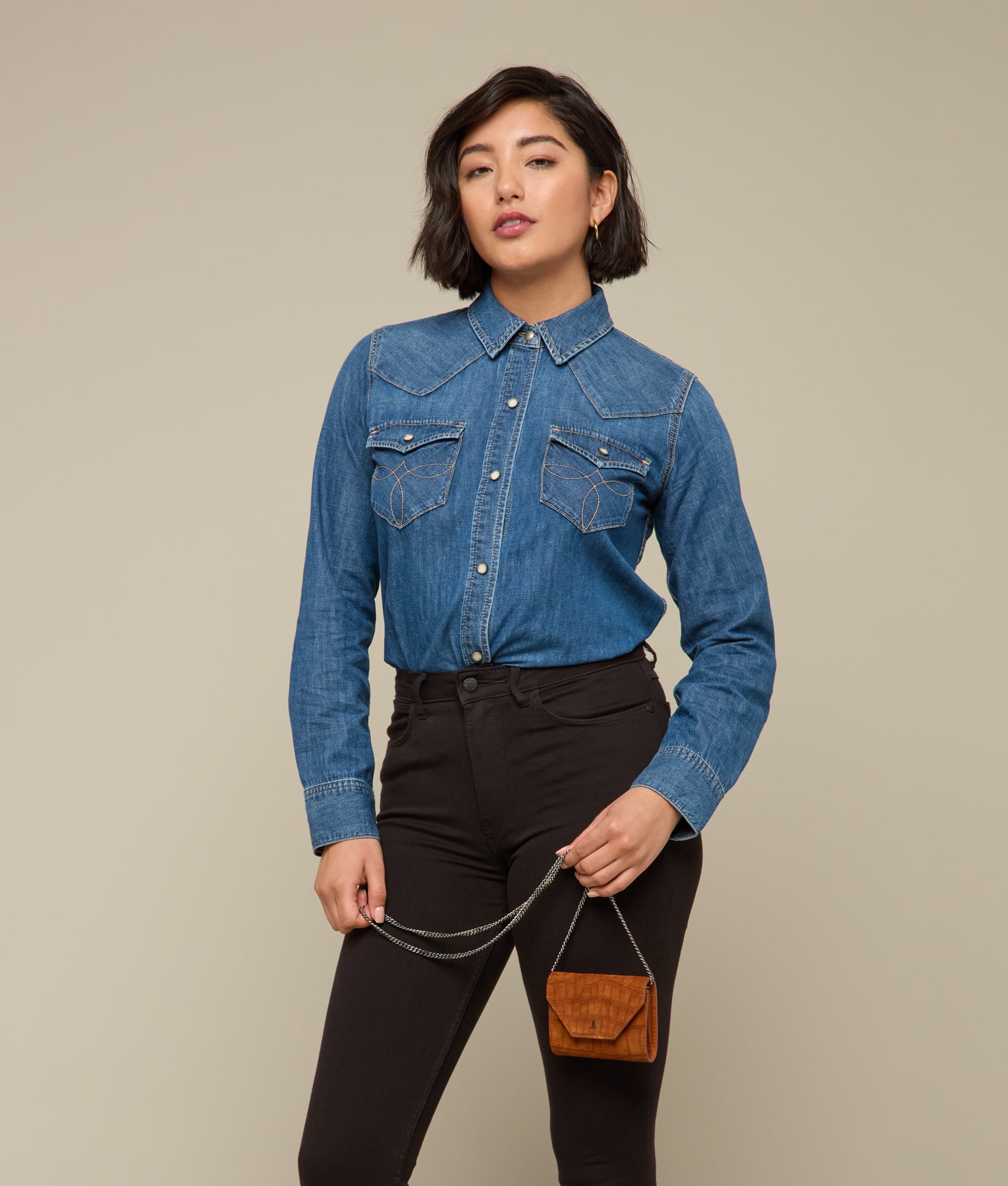 Exotic Short Wallet On A Chain :: Cognac - Image 5