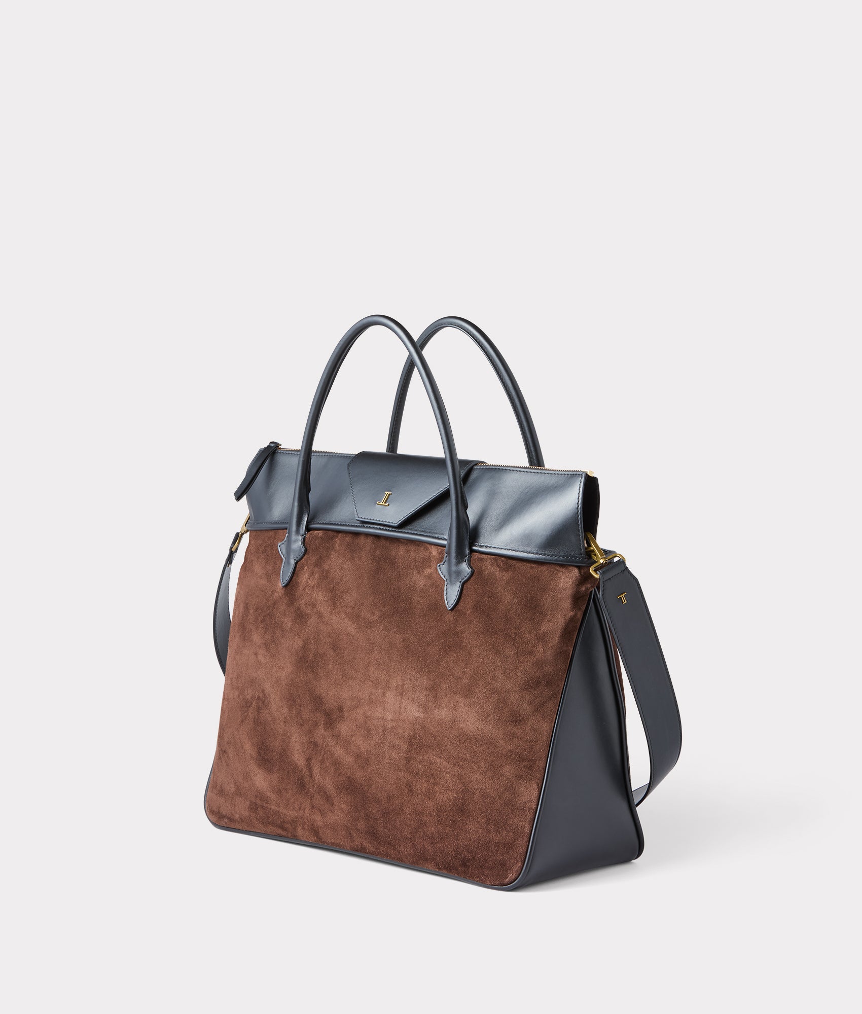 Large Roma Suede Tote :: Brown - Image 9