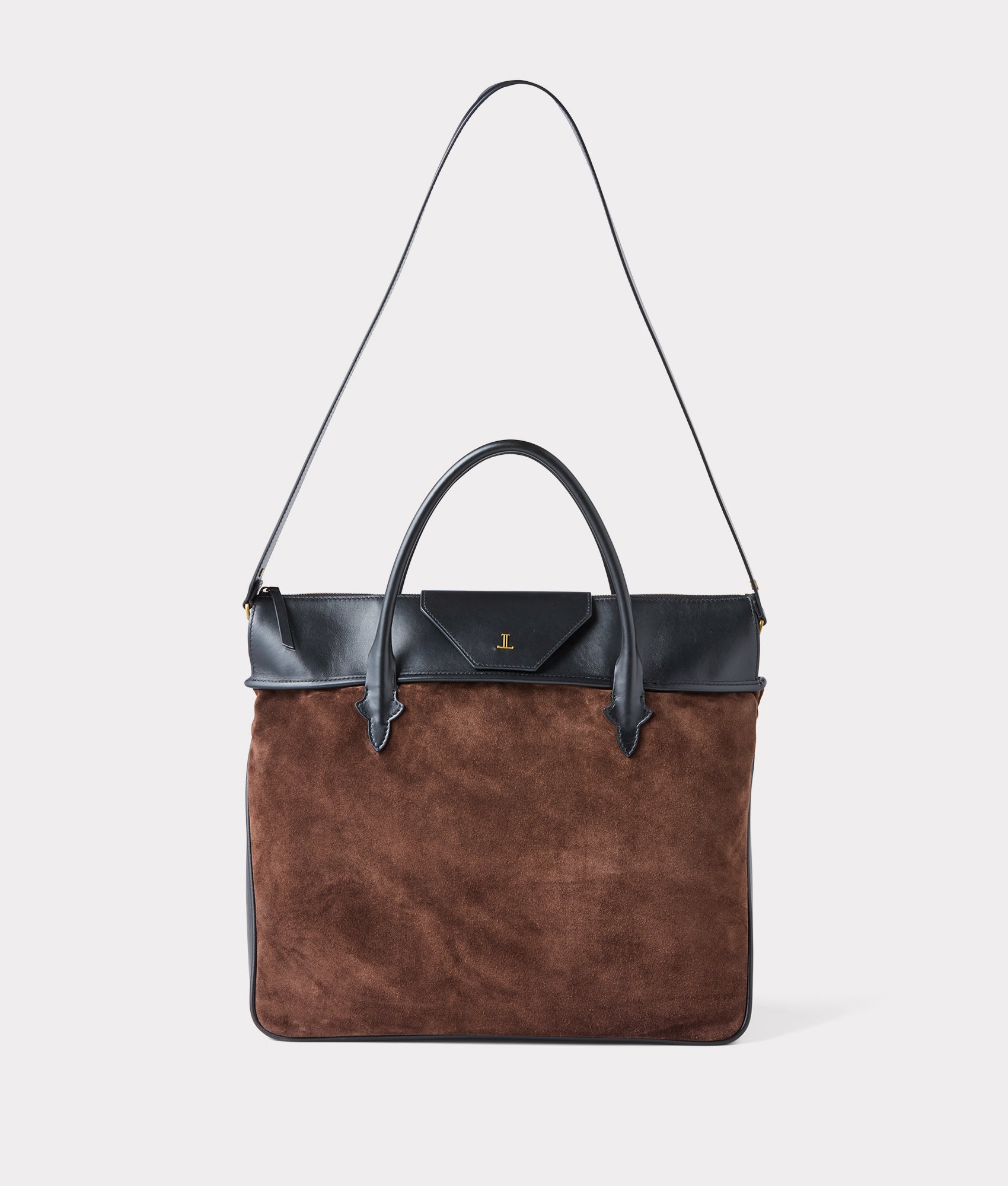 Large Roma Suede Tote :: Brown - Image 13