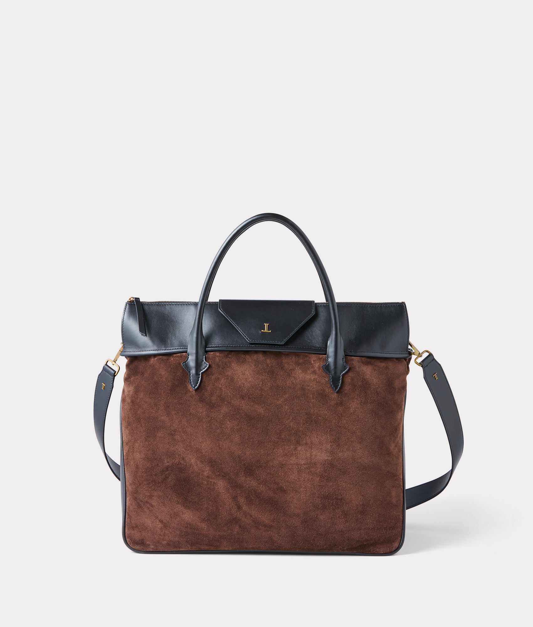 Large Roma Suede Tote :: Brown - Image 14