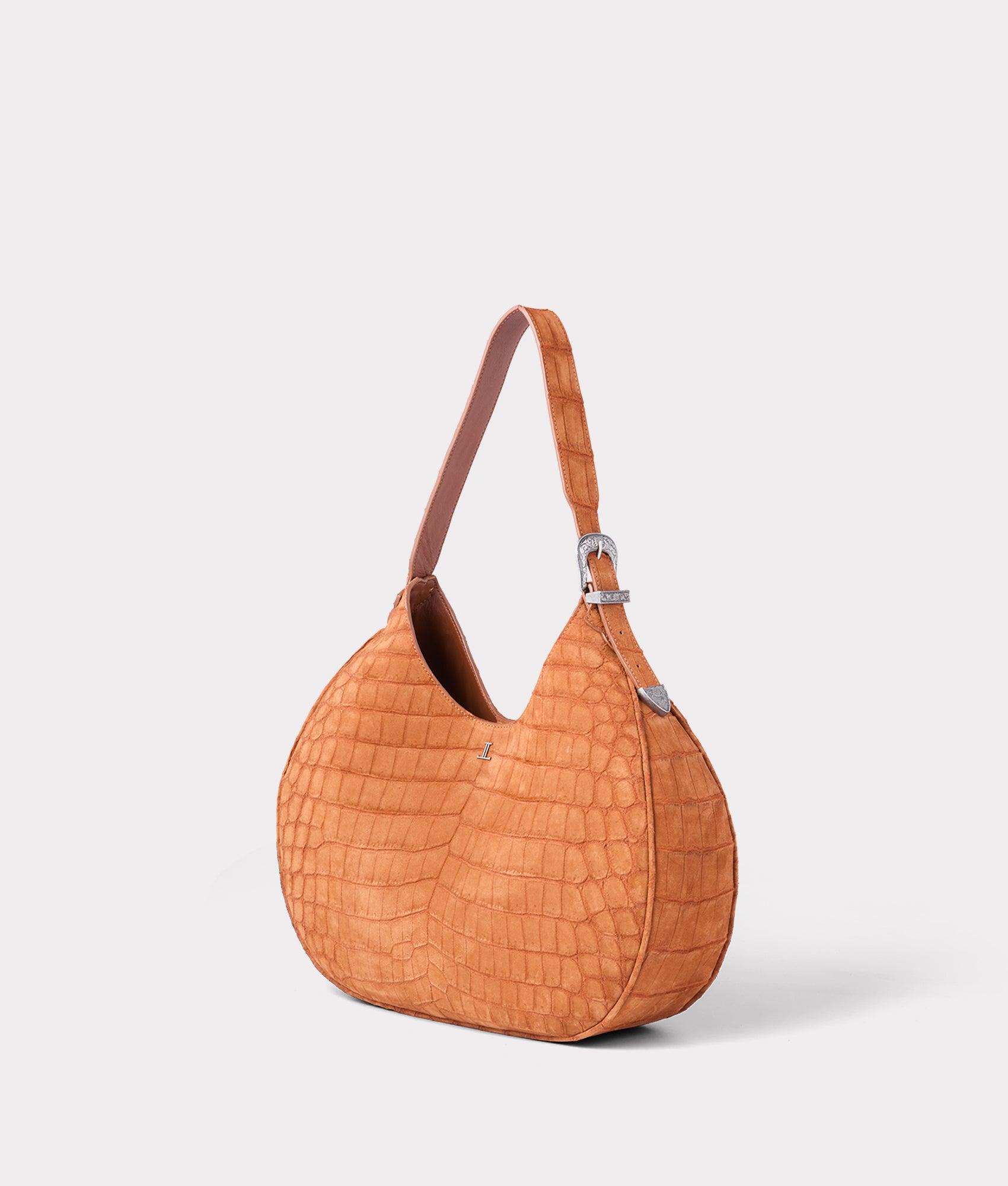 Large Heidi Exotic Hobo Bag :: Cognac - Image 9