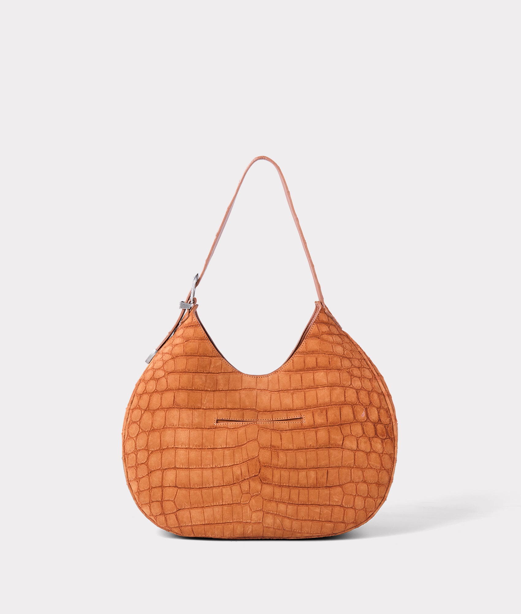 Large Heidi Exotic Hobo Bag :: Cognac - Image 8