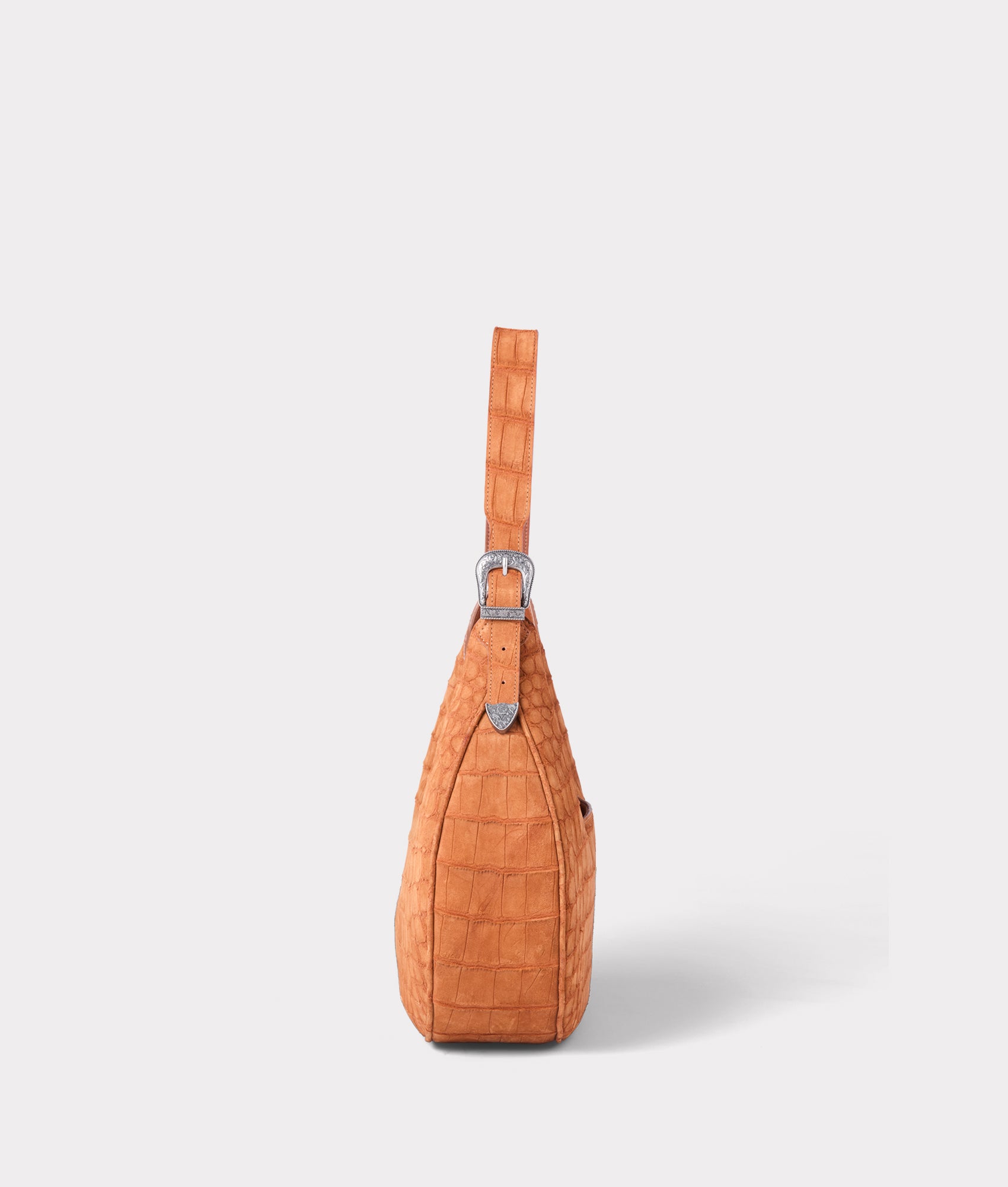 Large Heidi Exotic Hobo Bag :: Cognac - Image 10