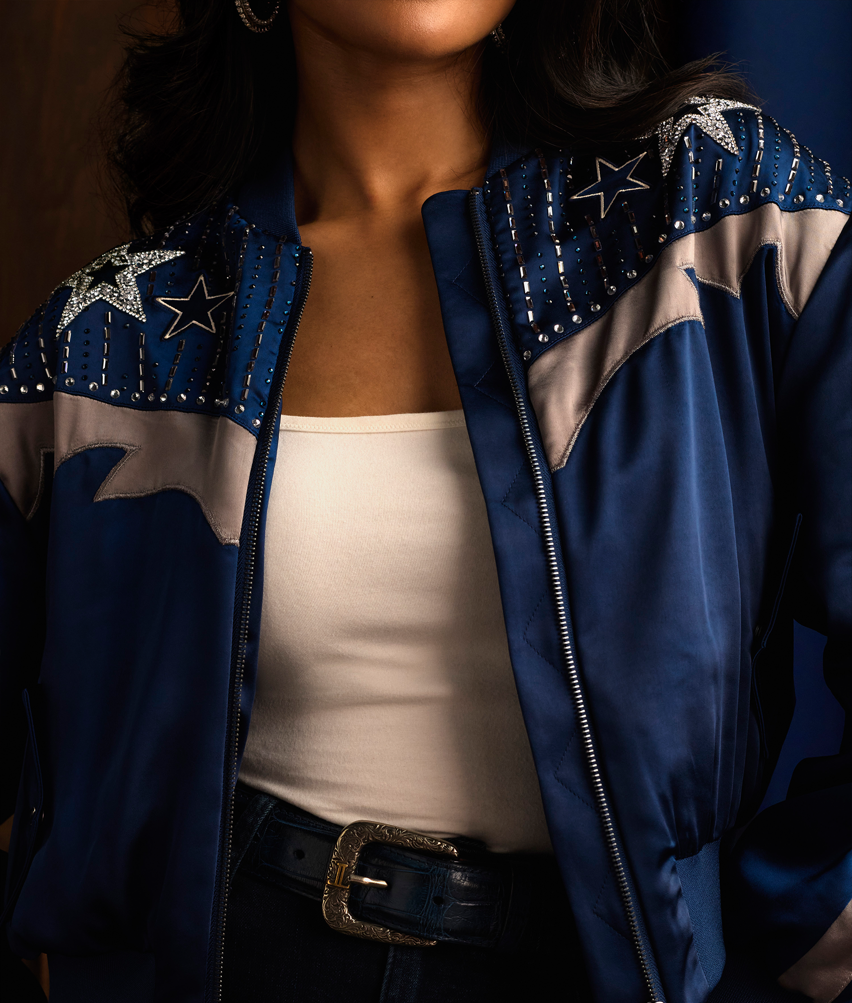 Lucchese x Dallas Cowboys Bomber Jacket :: Blue - Image 3