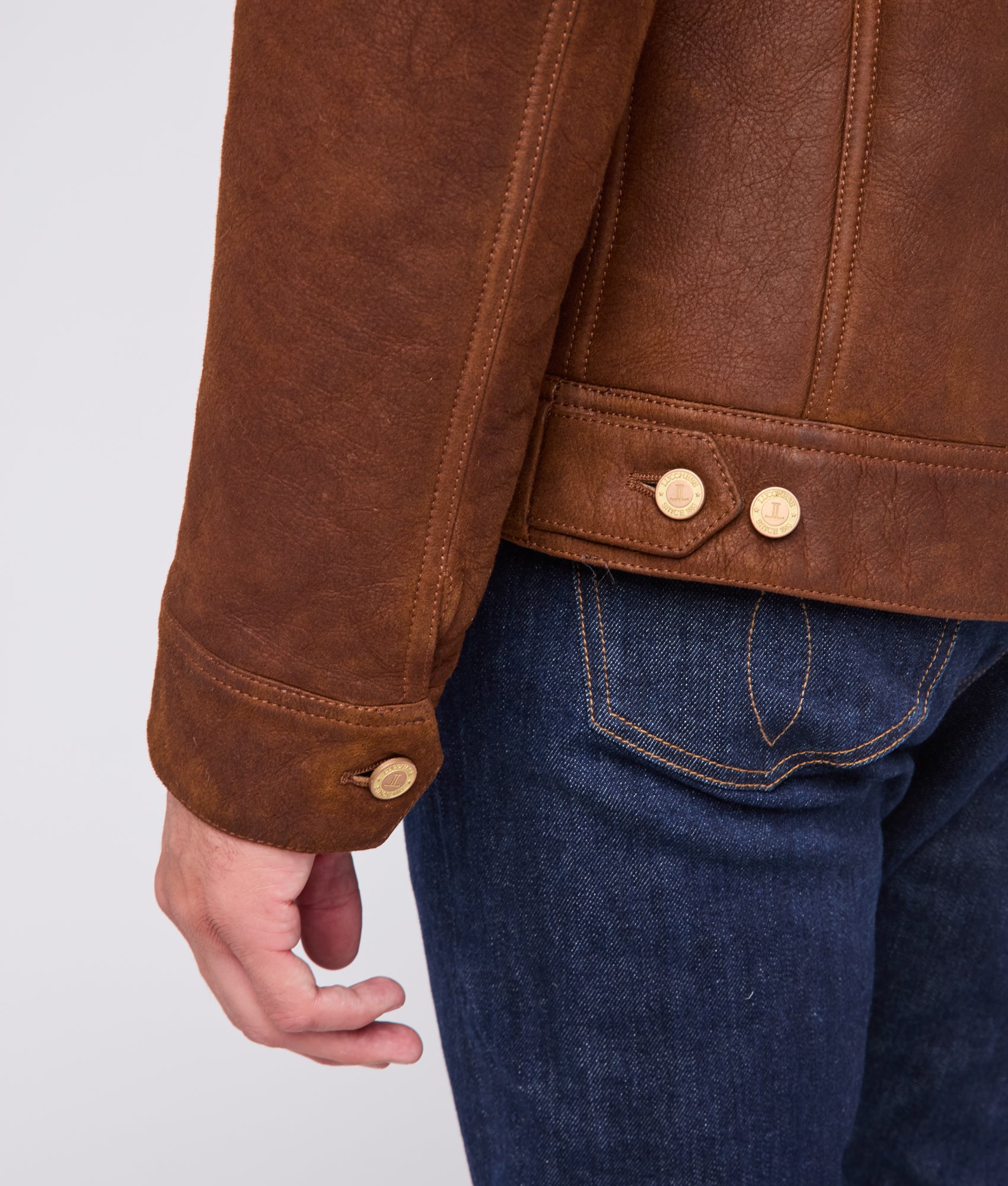 Kyle Shearling Trucker Jacket :: Cognac - Image 8