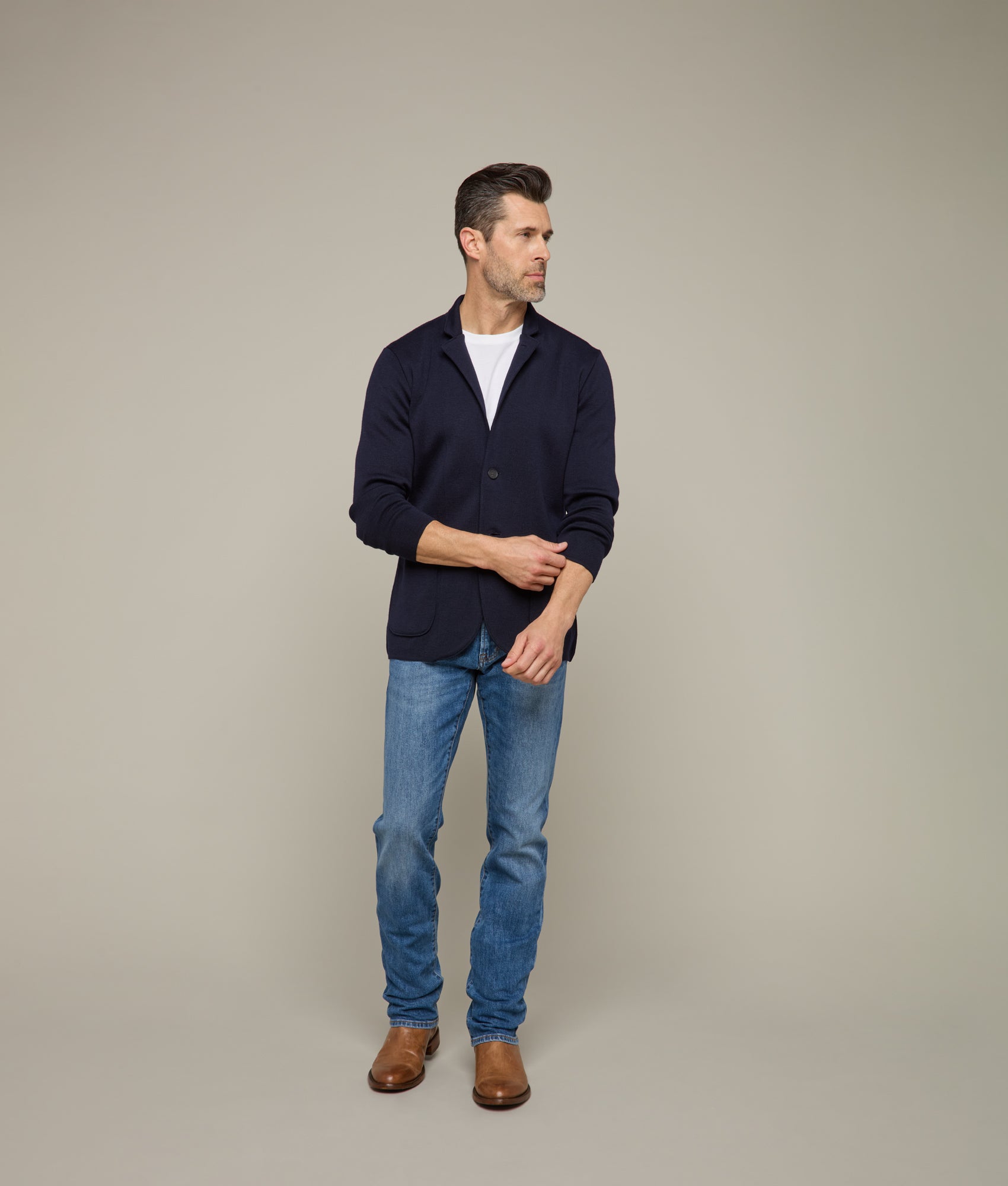 Cole Sweater Jacket :: Navy - Image 4