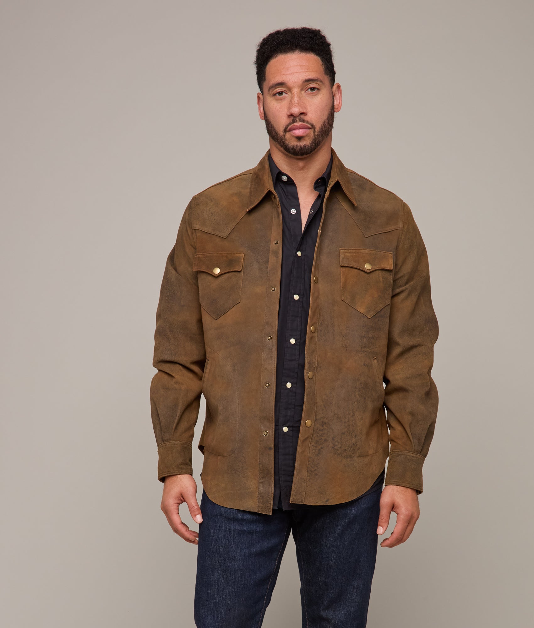 Colt Leather Shacket :: Mocha - Image 3