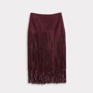Rhiannon Fringe Skirt :: Black Cherry