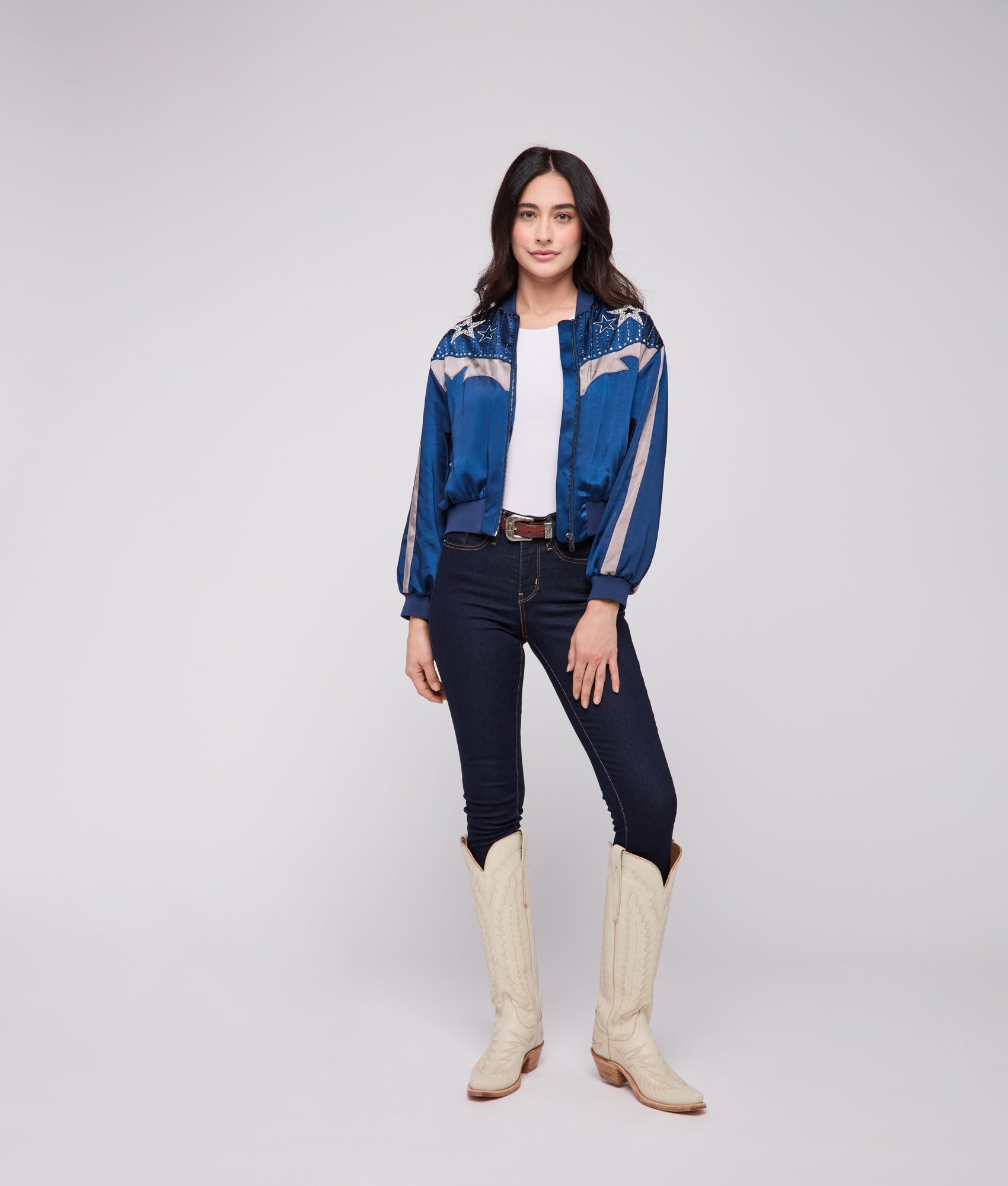 Lucchese x Dallas Cowboys Bomber Jacket :: Blue - Image 14