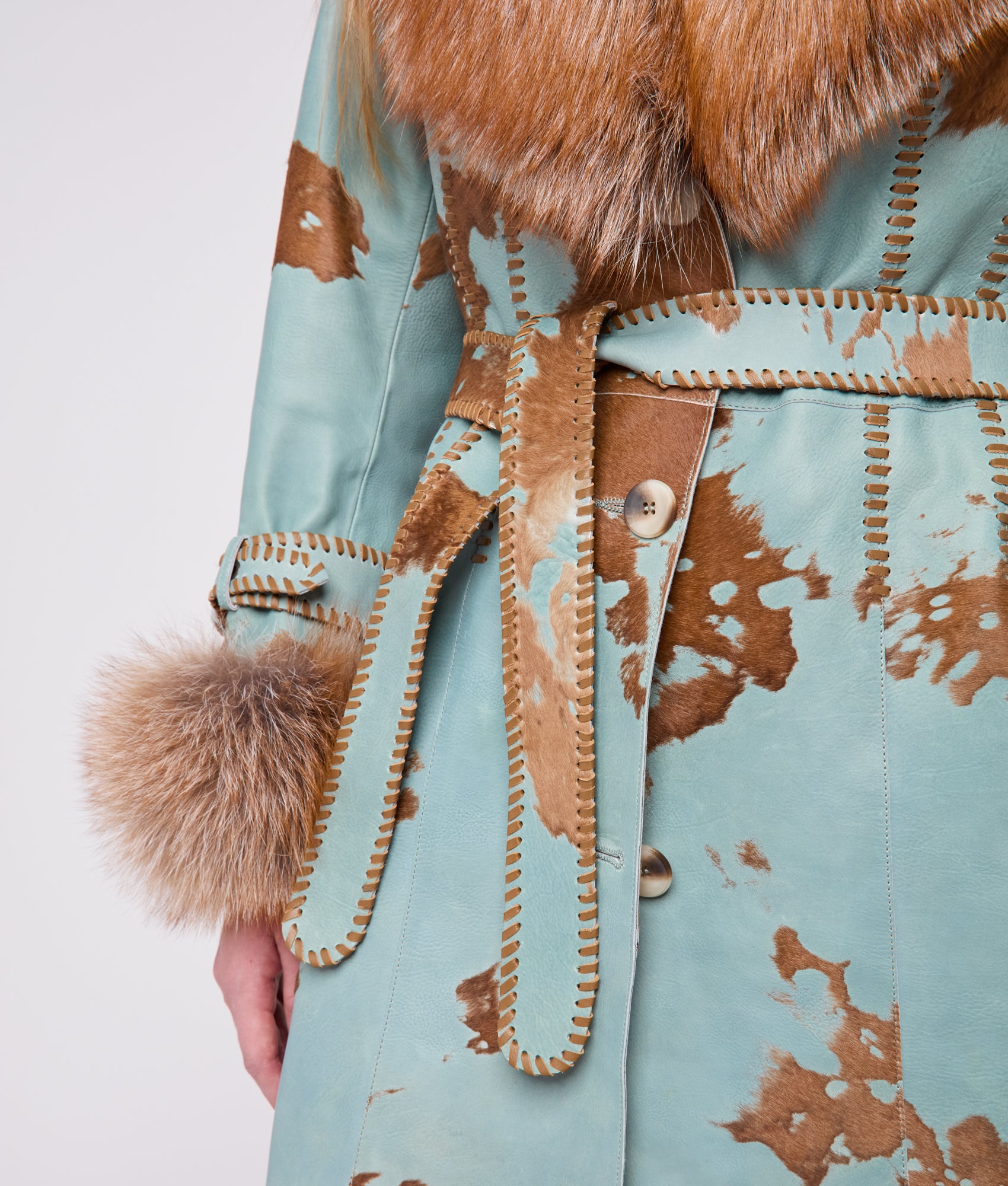 Calista Coat :: Turquoise/Brown - Image 7
