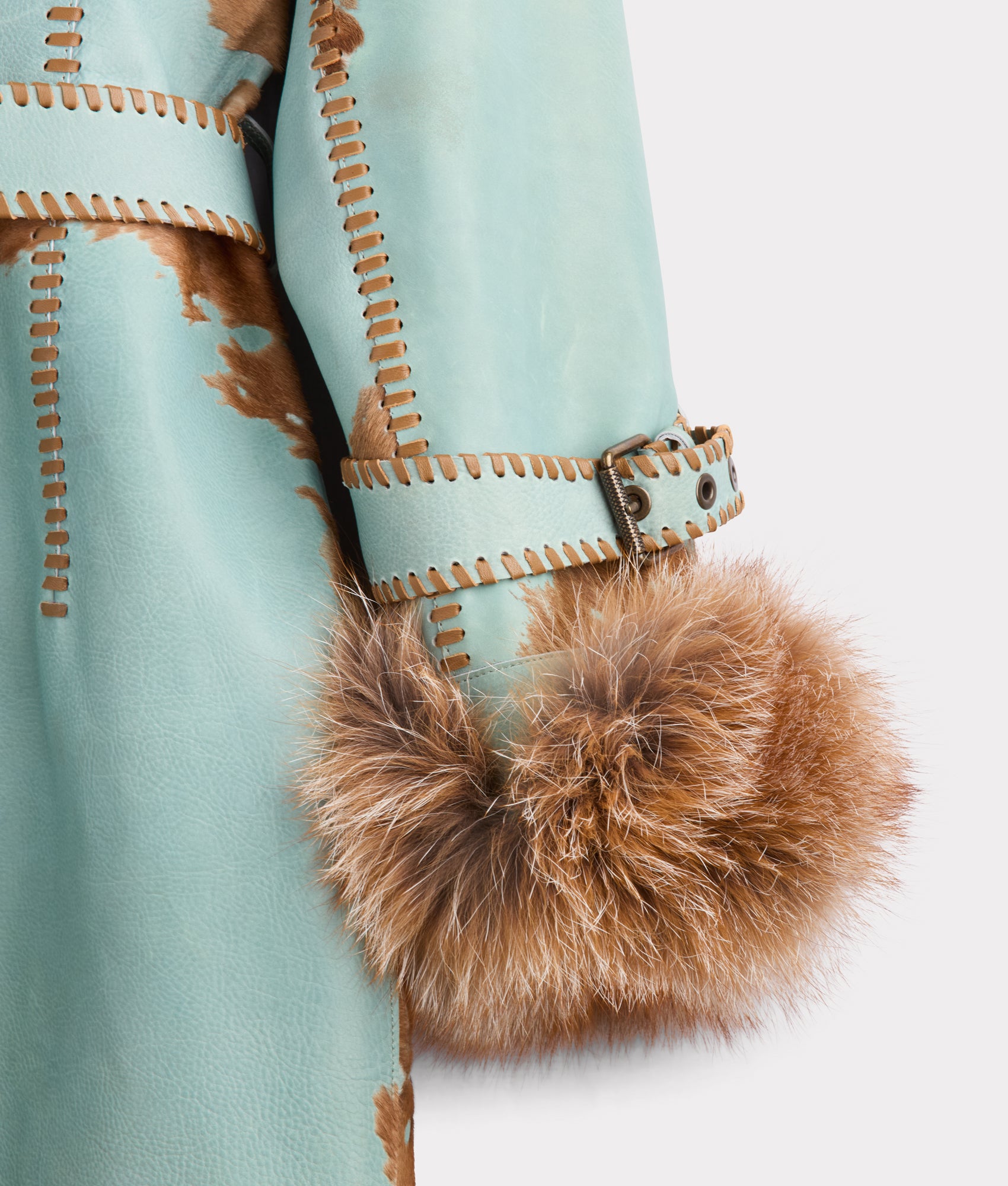 Calista Coat :: Turquoise/Brown - Image 9