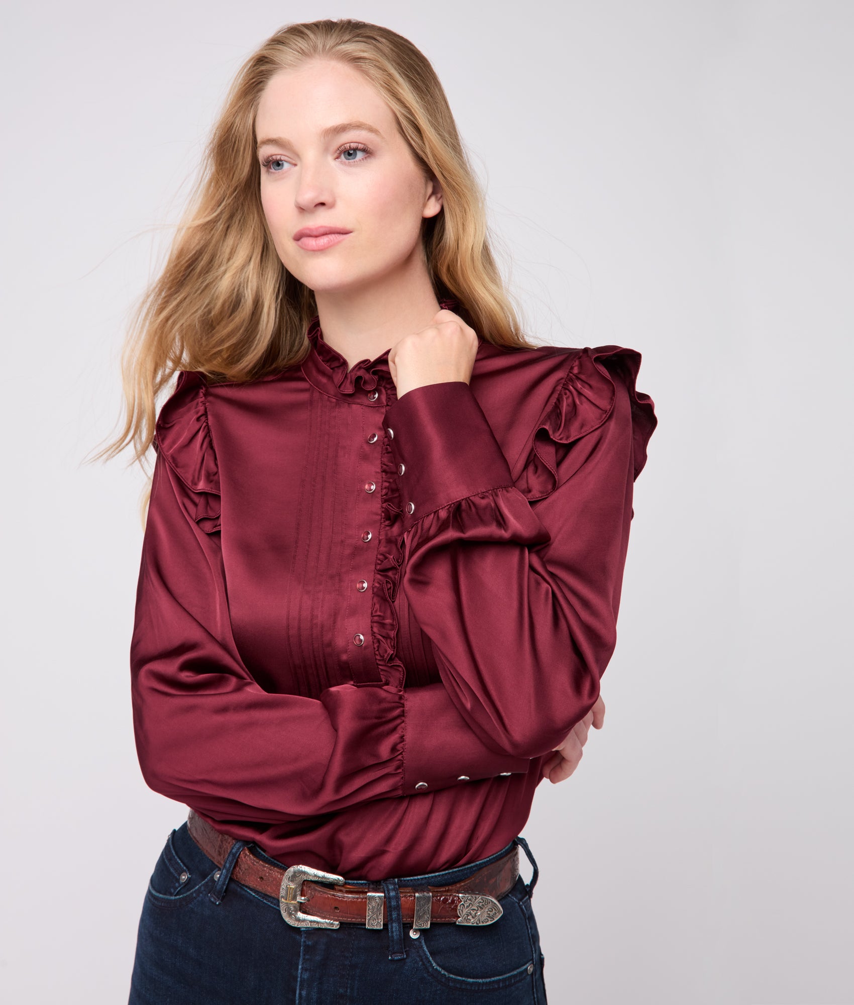 Lourdes Blouse :: Black Cherry - Image 5