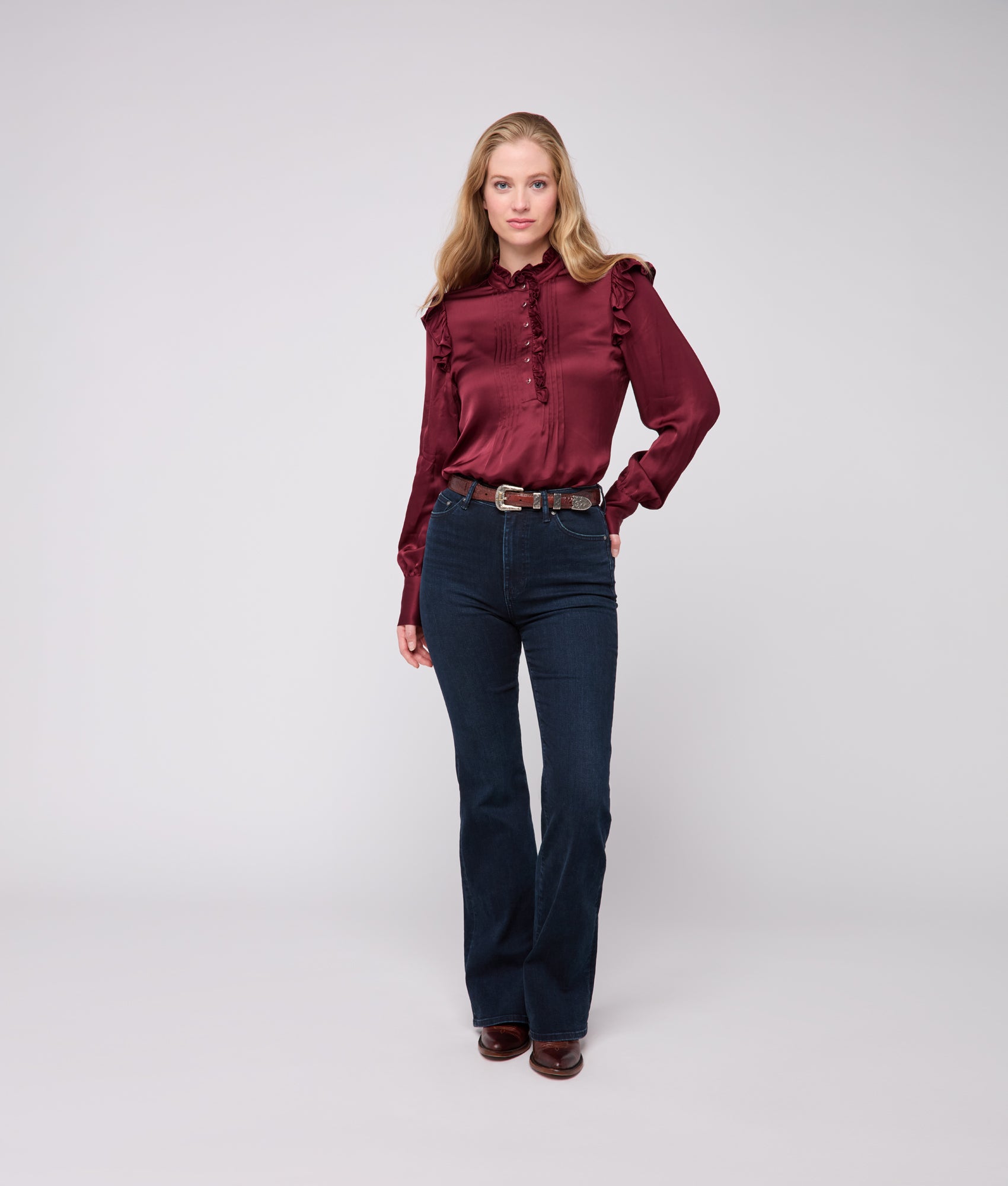 Lourdes Blouse :: Black Cherry - Image 2