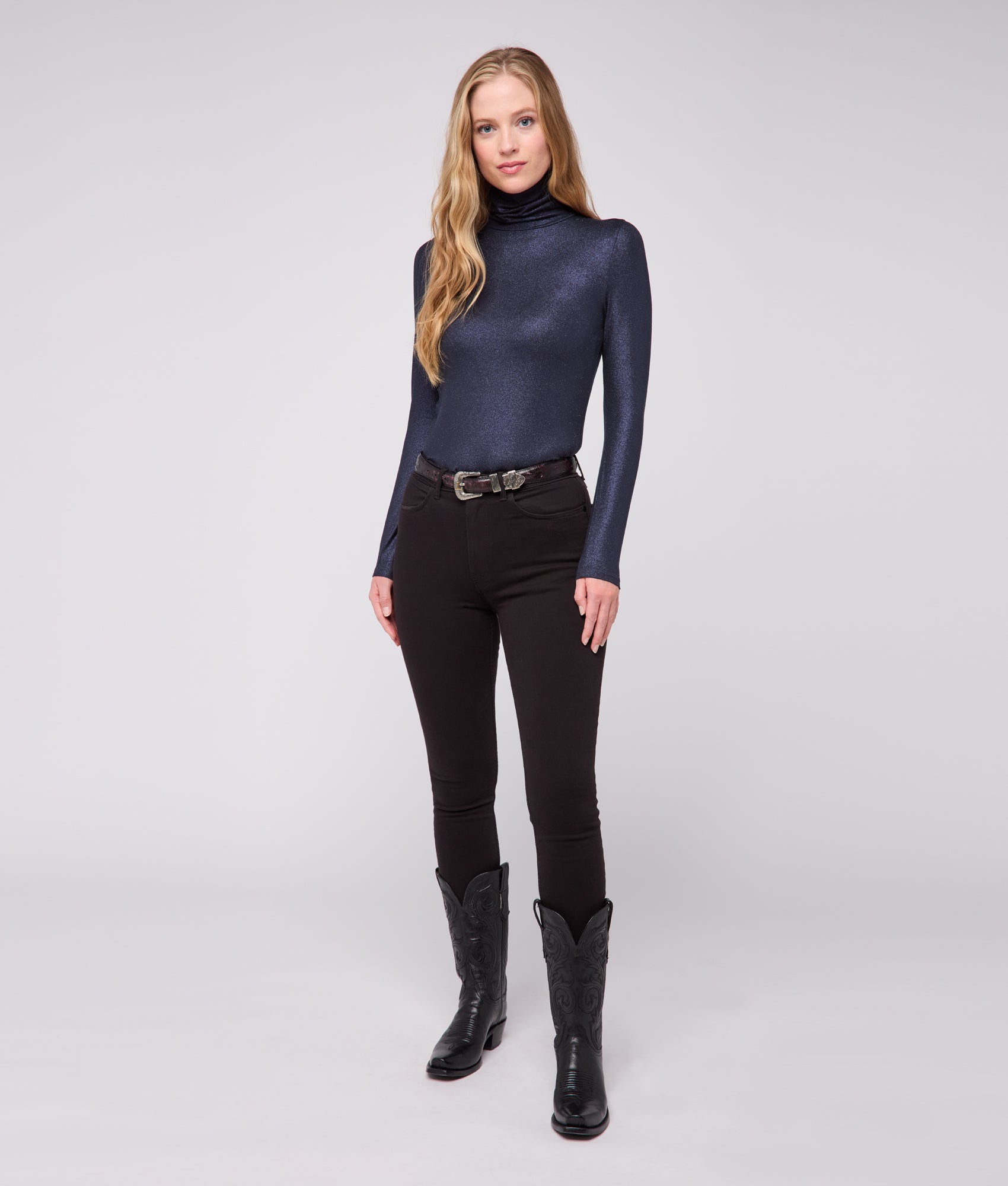 Aria Turtleneck :: Navy - Image 3