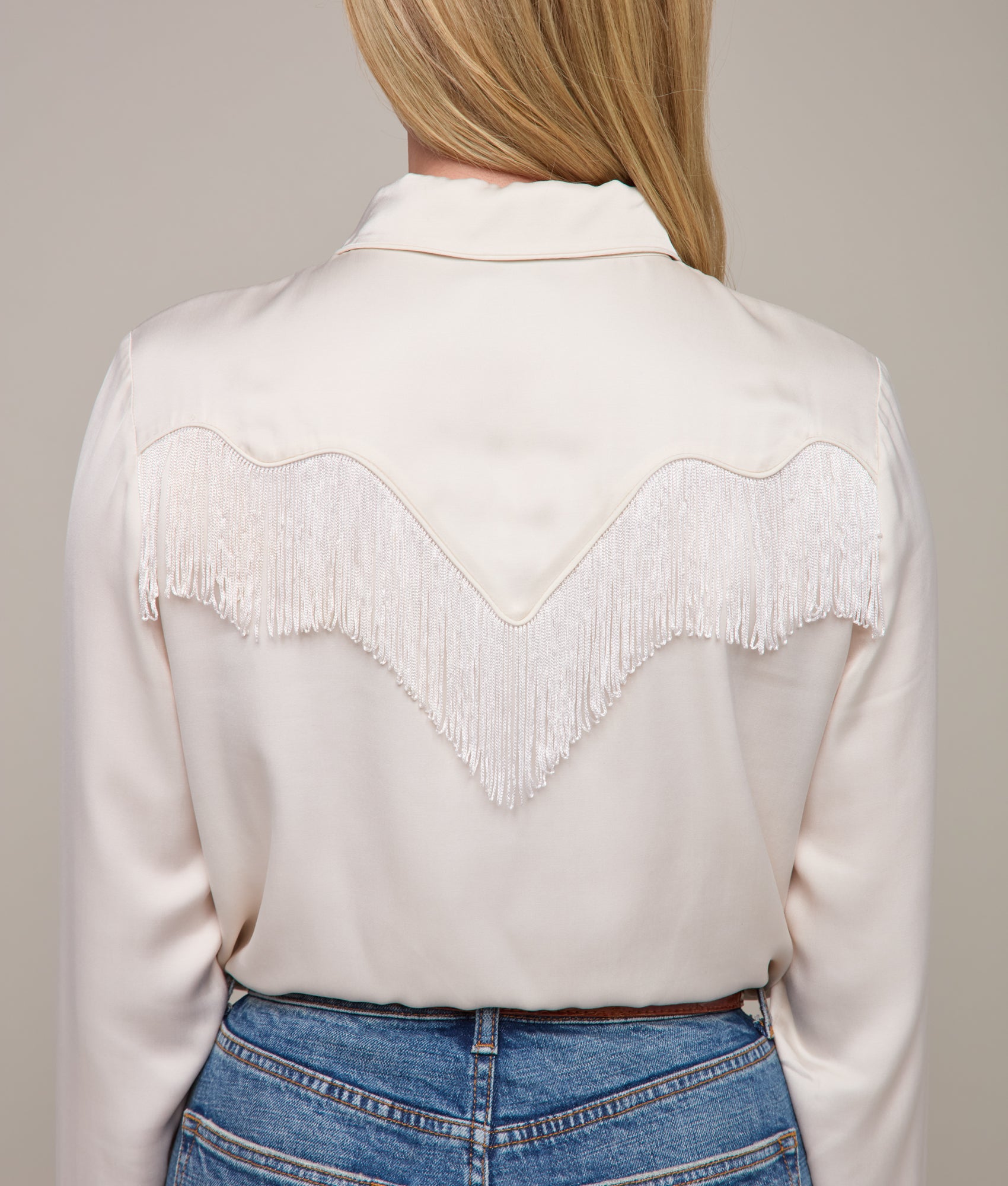 Mary Jane Fringe Blouse :: Oatmeal - Image 7