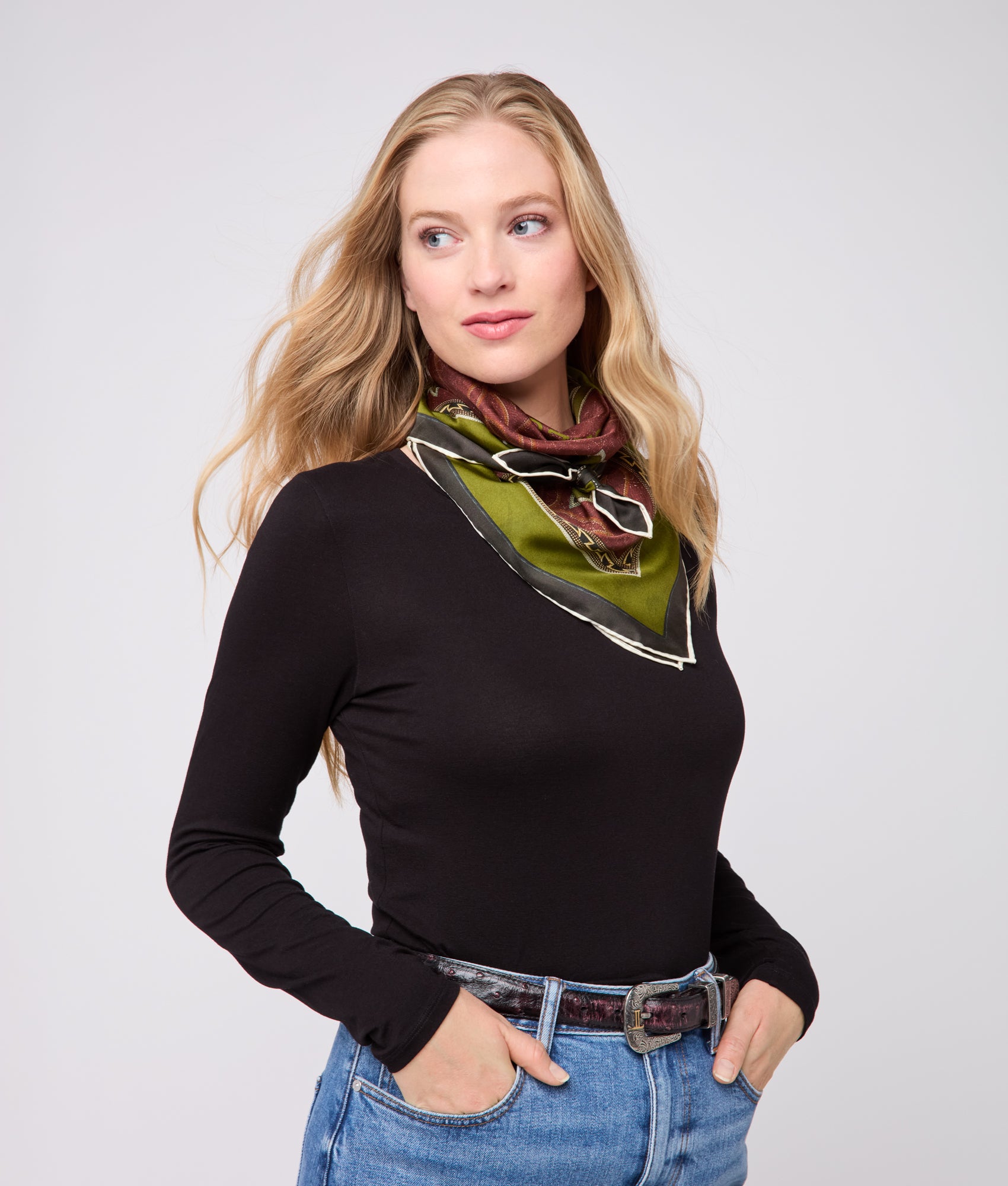 Saddle Scarf :: Brown/Green - Image 2