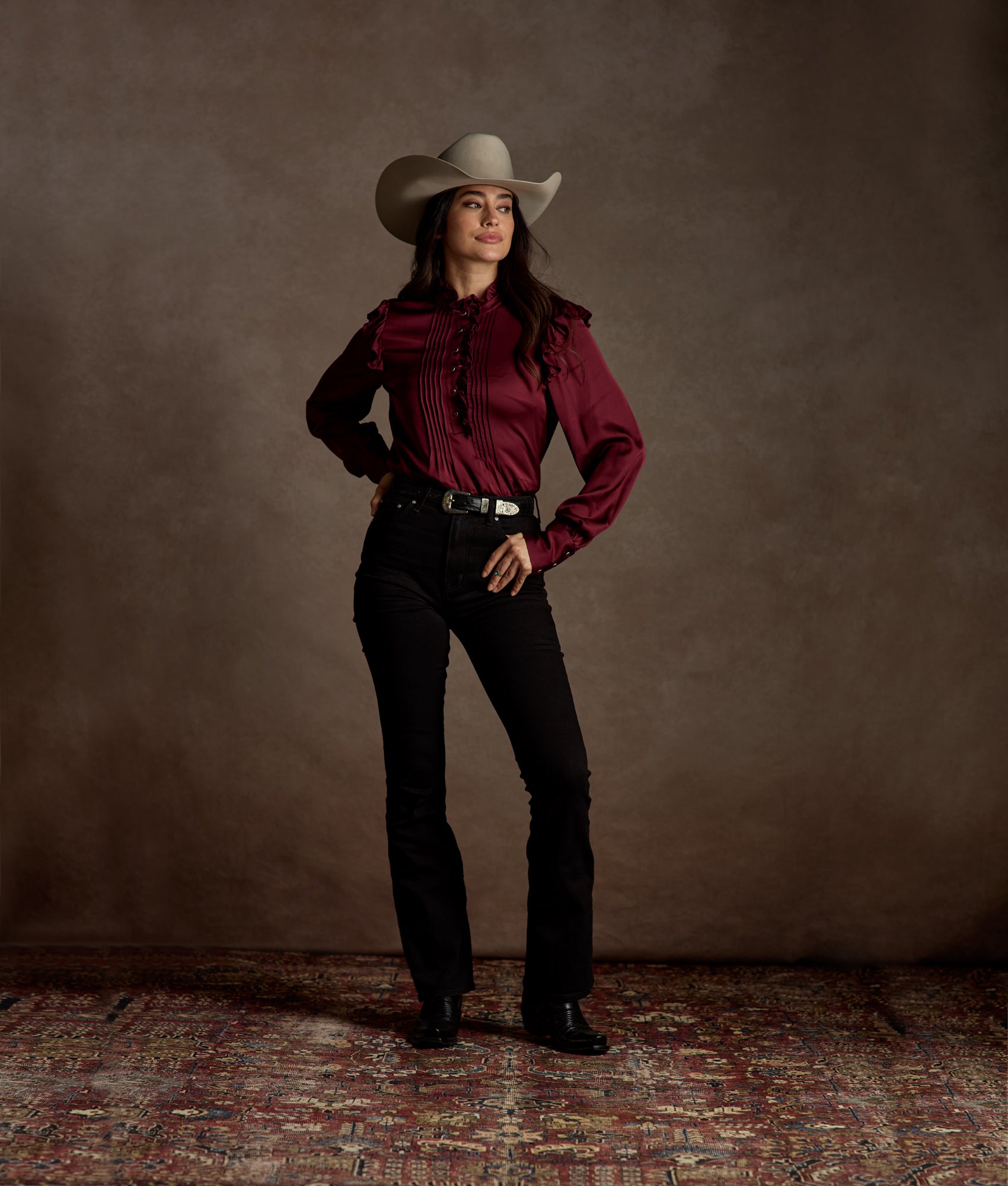 Lourdes Blouse :: Black Cherry - Image 3