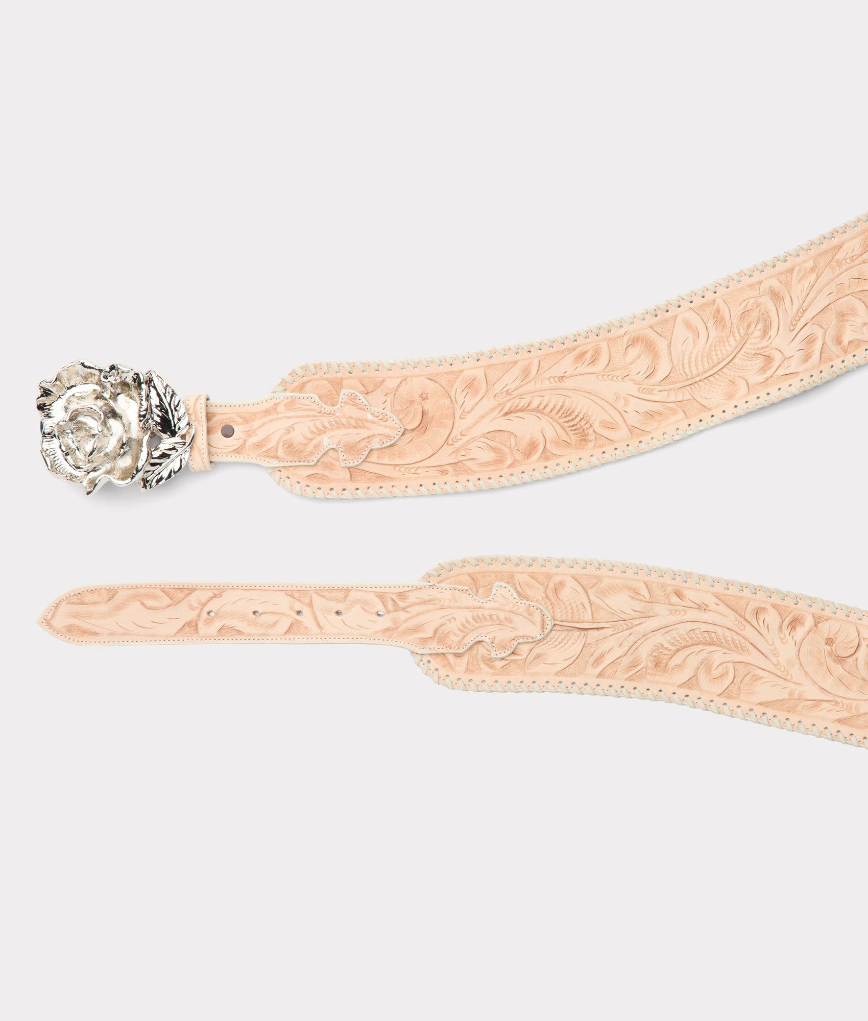 Rose Buckle Belt :: Natural - Image 3