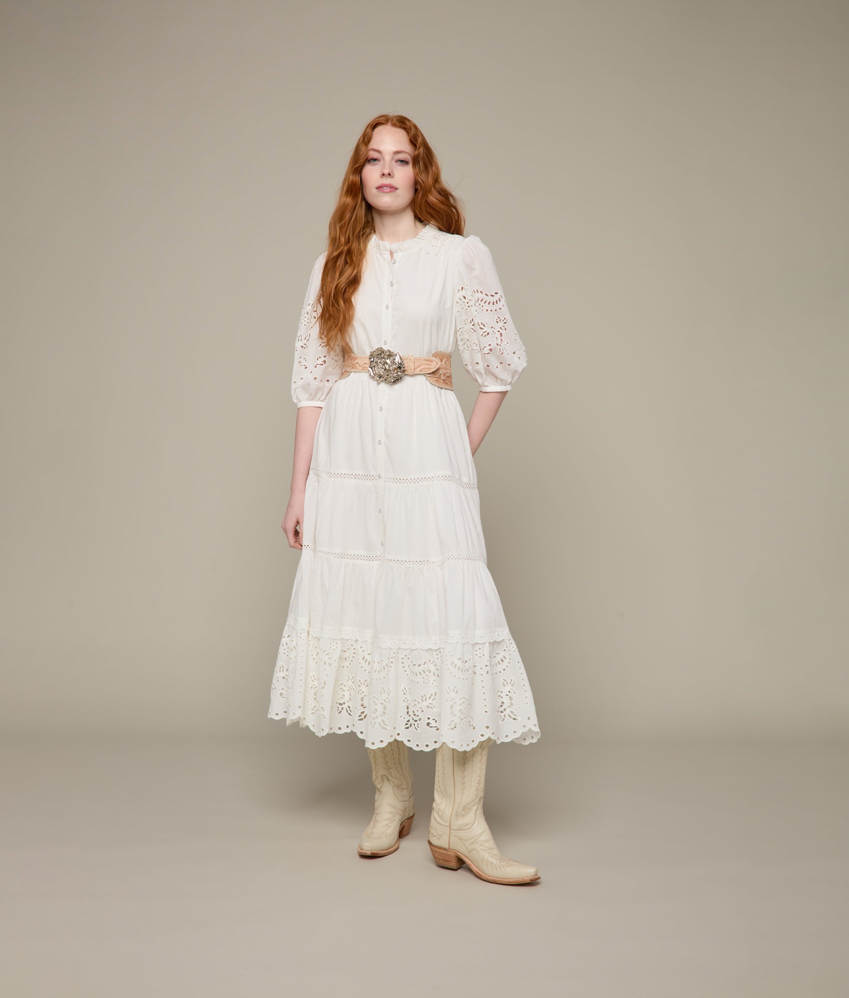 Rose Buckle Belt :: Natural - Image 2