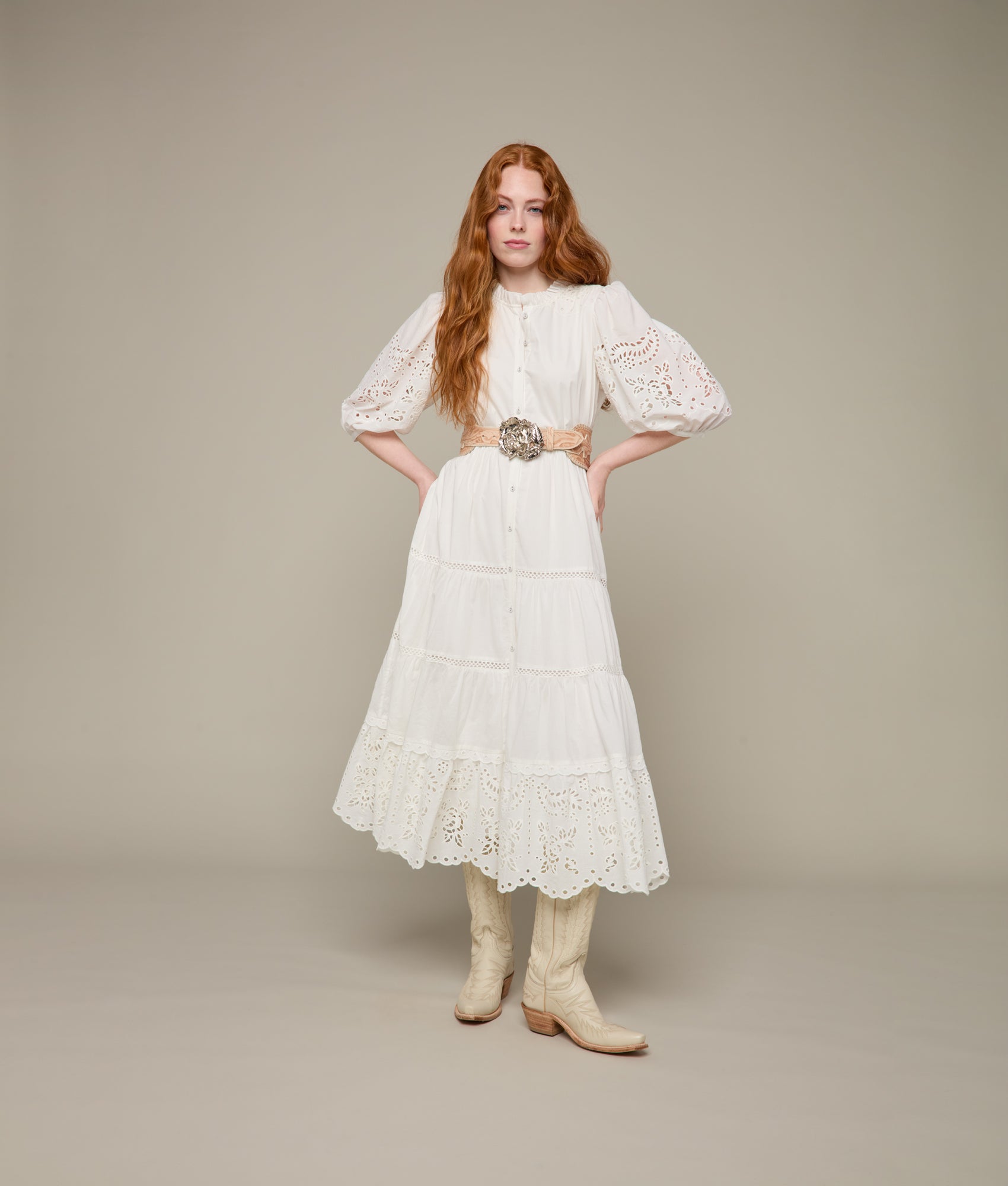 Rose Buckle Belt :: Natural - Image 5