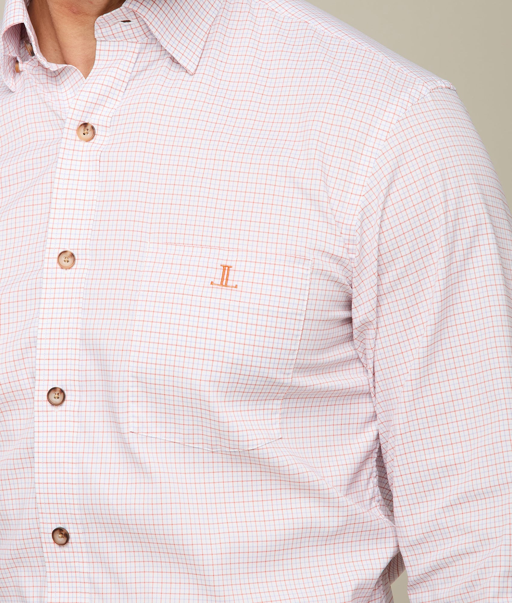 San Antonio :: Tangerine And Cornflower Blue Tattersall - Image 5