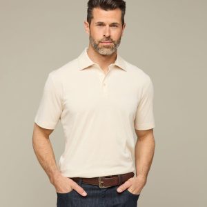 Lucchese Pima Blend Polo :: Cream