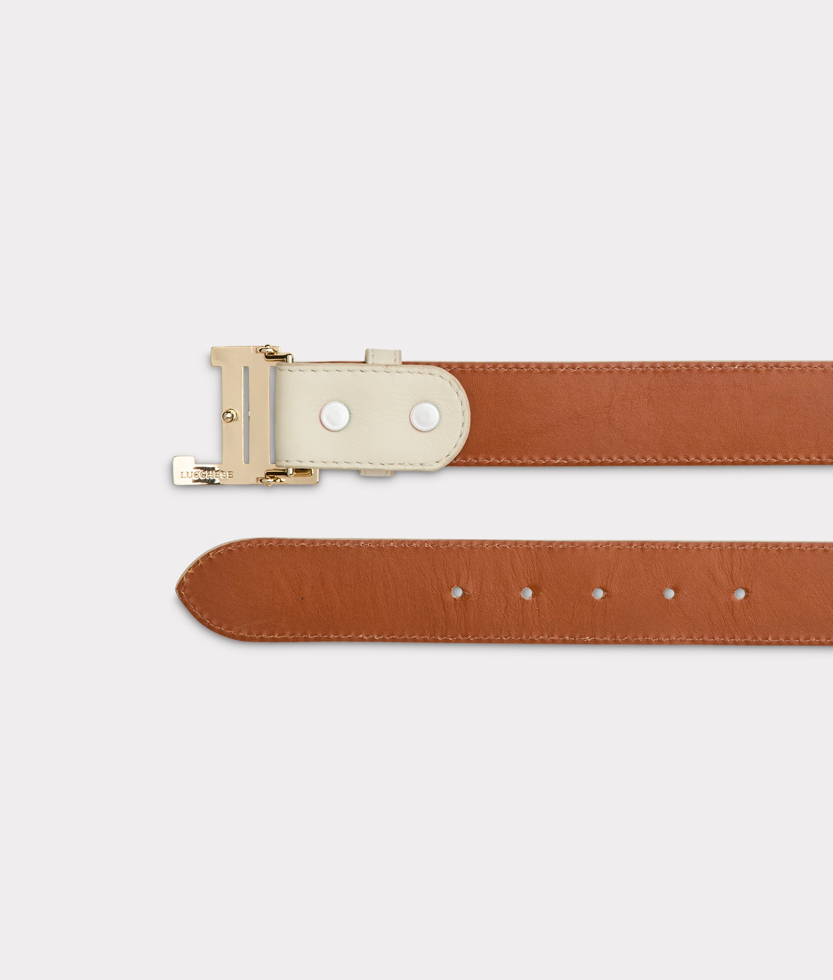 Women's Mirrored L Belt :: Glitz Cream - Image 5